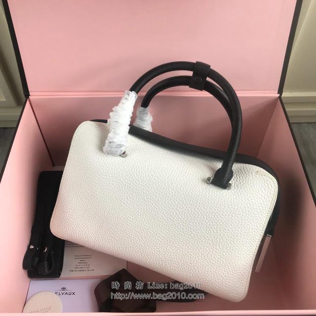 DELVAUX女包 Delvau單肩斜挎包 半手工Cool box 中號 德爾沃女手提包 手拎包 白黑  fcs1192